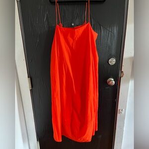 Free People Red-Orange Cotton Sundress